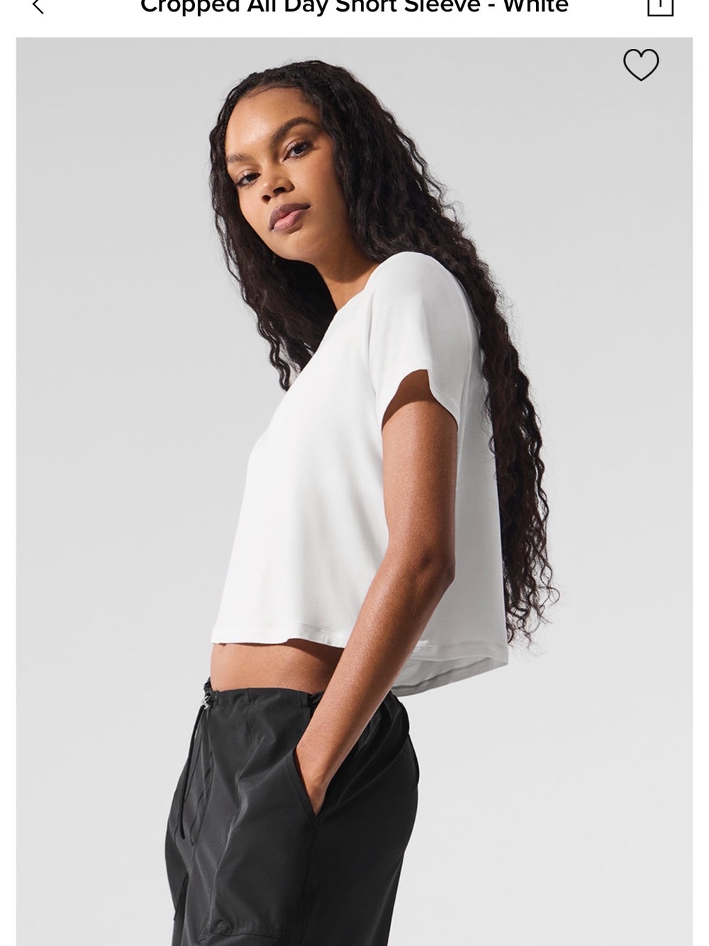ALO Yoga Cropped Short Sleeve Top - White